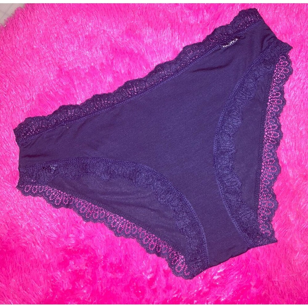 Navy Blue Nautica Intimates Panties Ladies Brief Womens Underwear Panty Sz Large